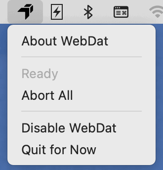 WebDat Status Menu